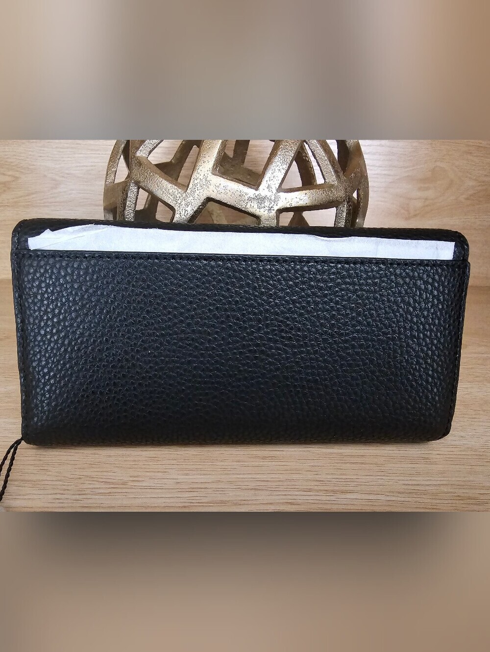 Marc Jacobs Black Pebbled Leather Continental Wallet with Gold Plate - Picture 3 of 8